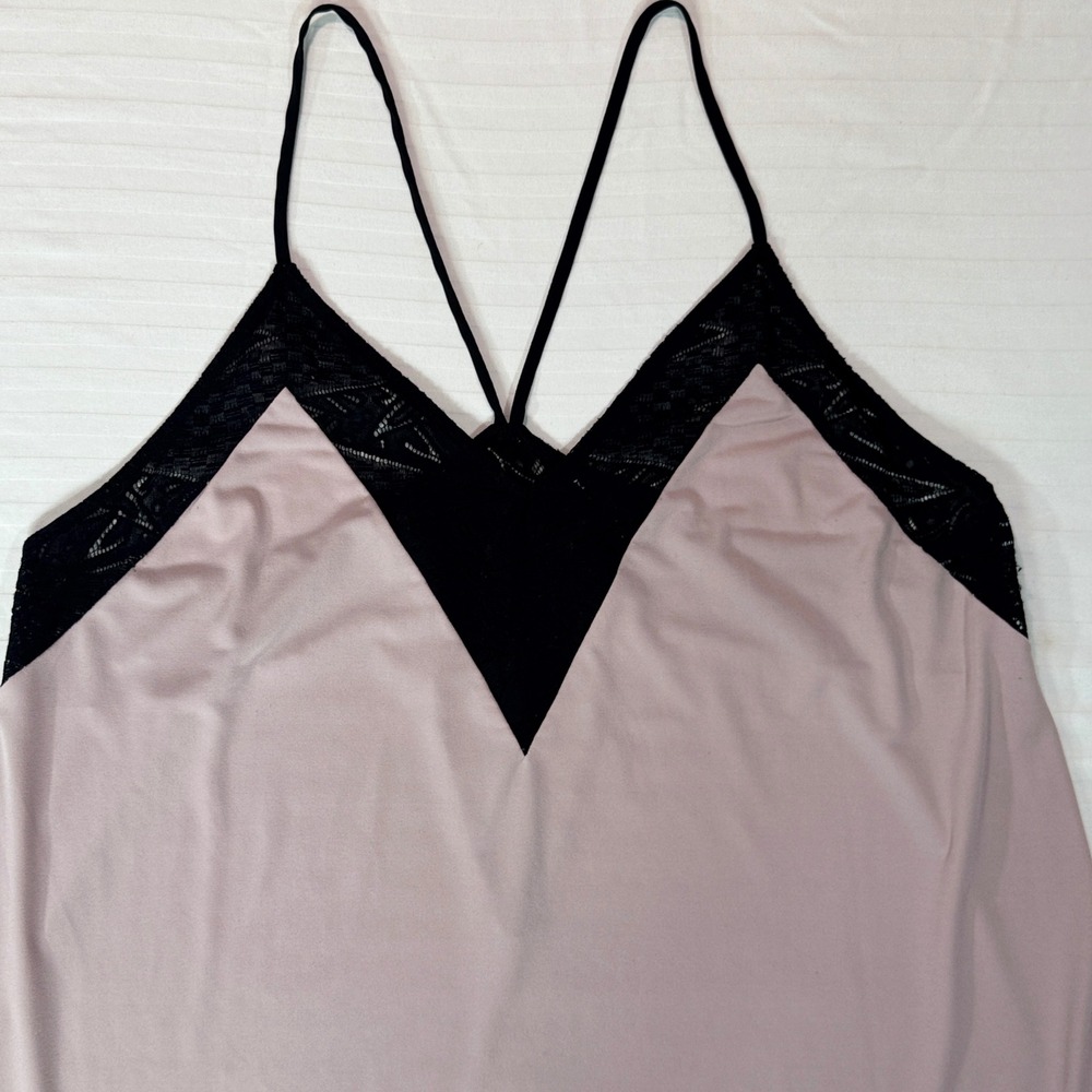 Express Lace Trim Colorblock Cami Tank Top Mauve Black Size L - Picture 3 of 8